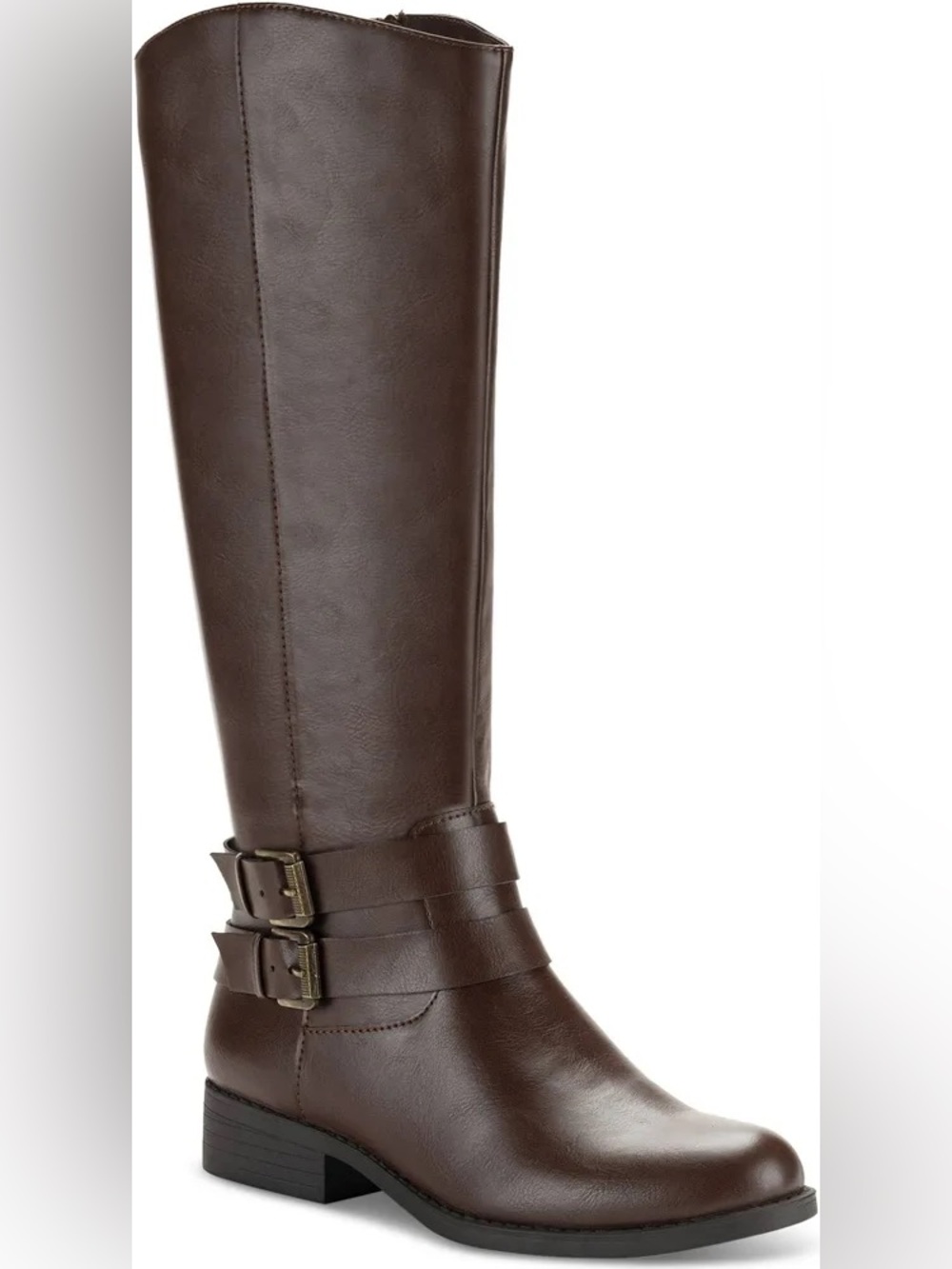 STYLE & CO Maliaa Faux Leather Riding Knee-High Boots
